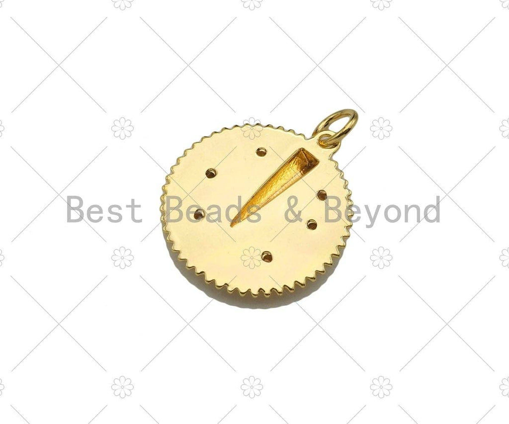 CZ Micro Pave Star Flower Coin Shape Pendant/Charm,14K Gold Filled Medallion Charm, Necklace Bracelet Charm Pendant,17x19mm,Sku#ZX36