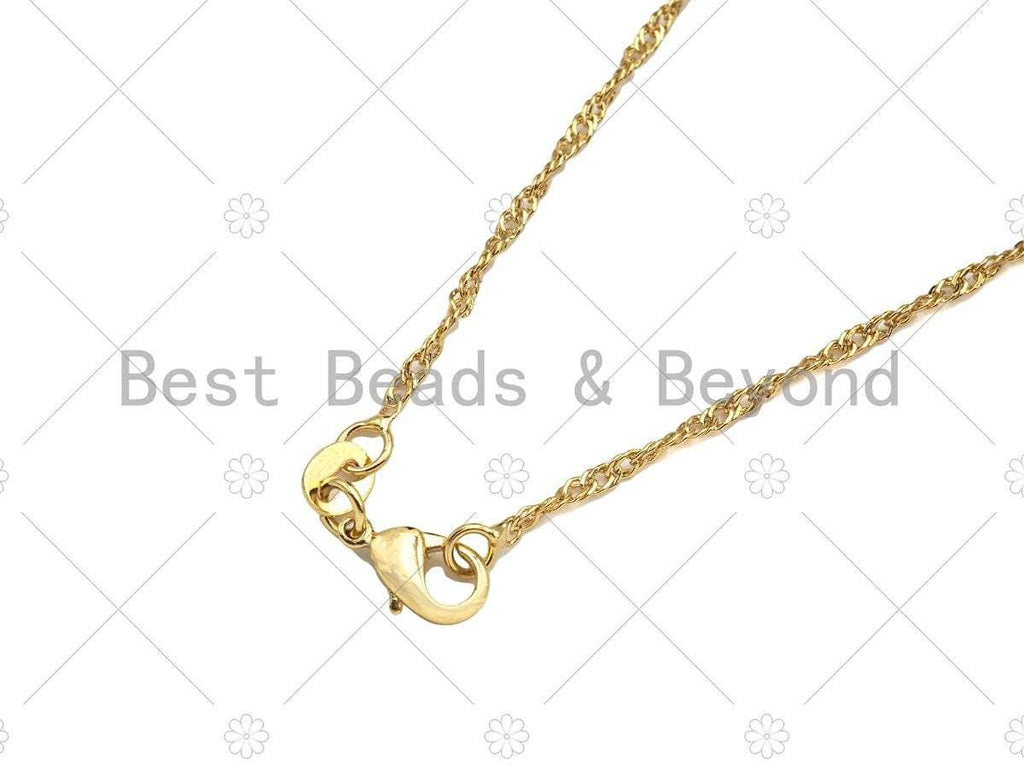18K Gold Finished Gold Singapore Chain Necklace, sku#JD05