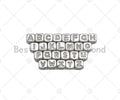 6mm Silver Alphabet CZ Micro Pave Large Hole Spacer Beads, Cubic Zirconia Cube Letter Beads, Initial Letter Beads, sku#JL42