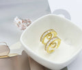 CZ Heart Adjustable Ring, Sku#LD224