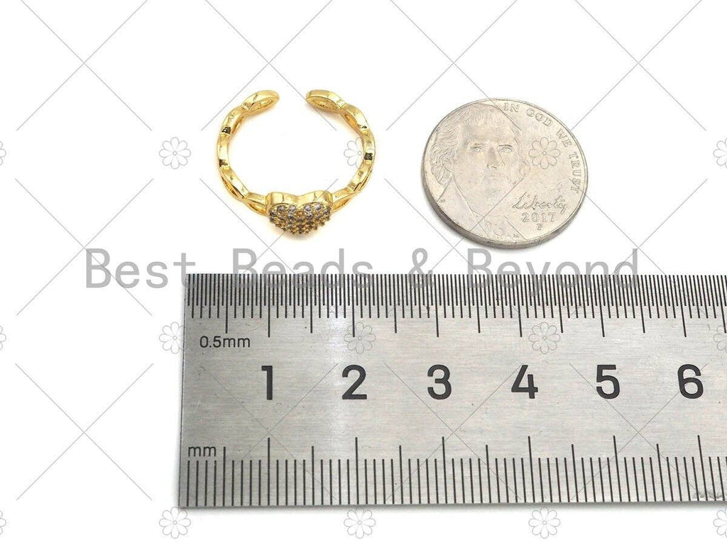 Infinity Heart Open Ring, Gold heart Ring, Pave ring, Dainty Heart Ring, Statement Ring, Bridesmaid Gift, Dainty Heart Ring, sku#LD53