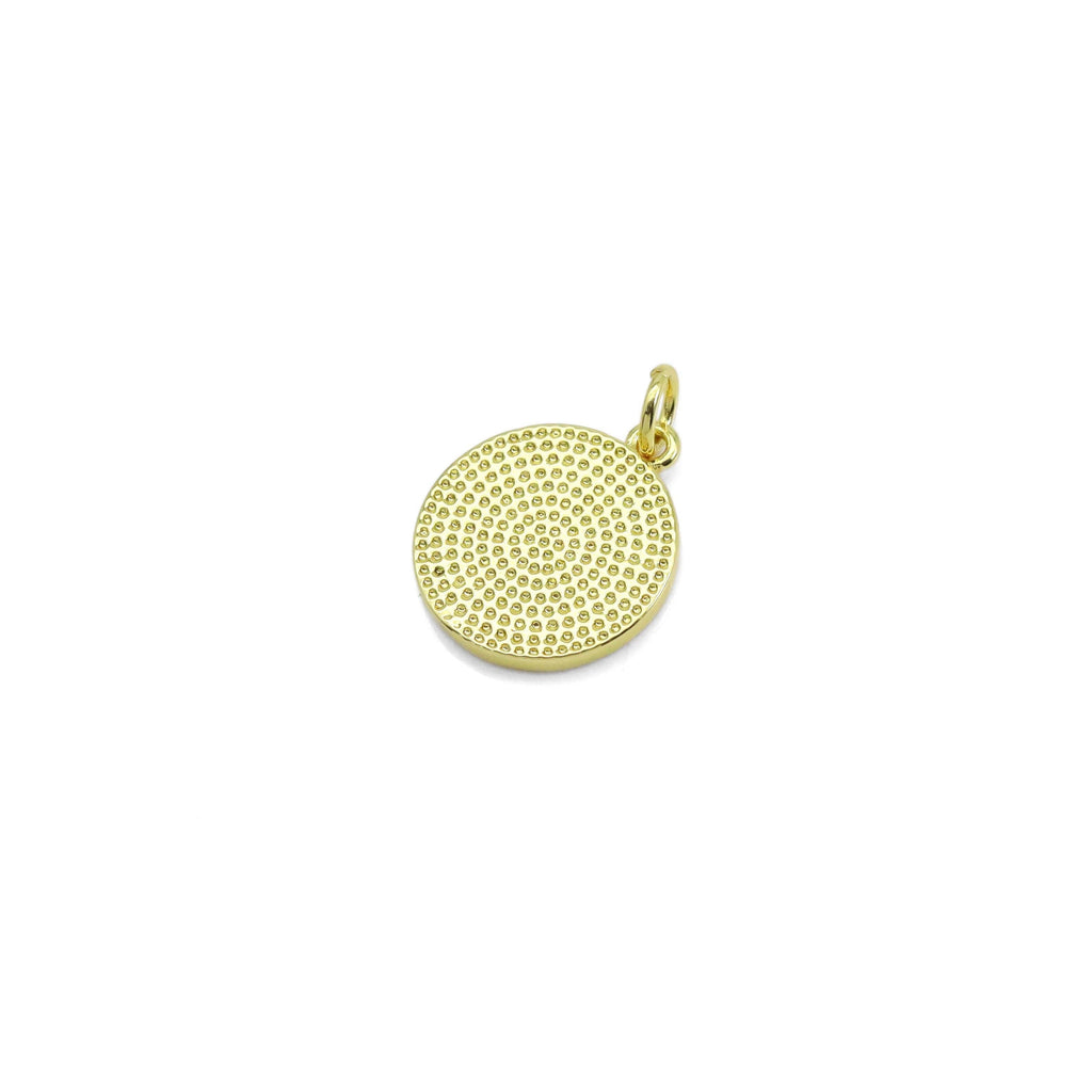 Embossment Cross Gold Medalla Charm, Sku#Z1476