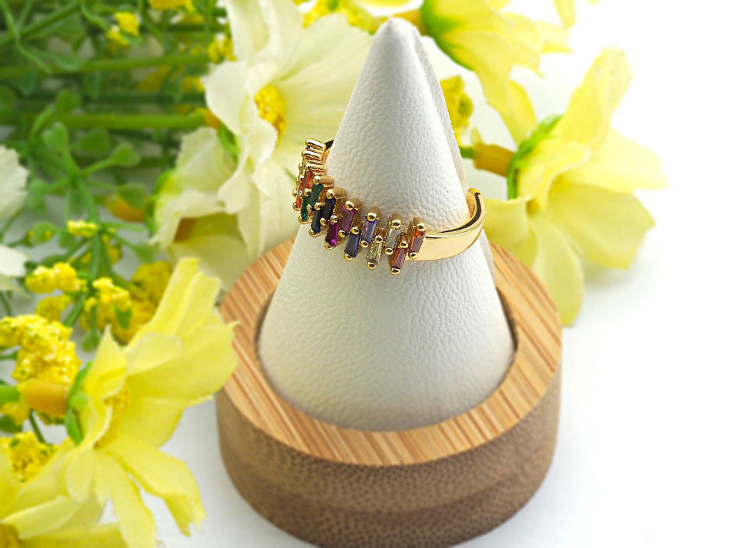 Colorful CZ Open Ring, Sku#X18