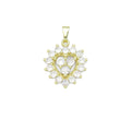 Clear CZ Diamond Around Heart Charm Pendant, Sku#LK1075
