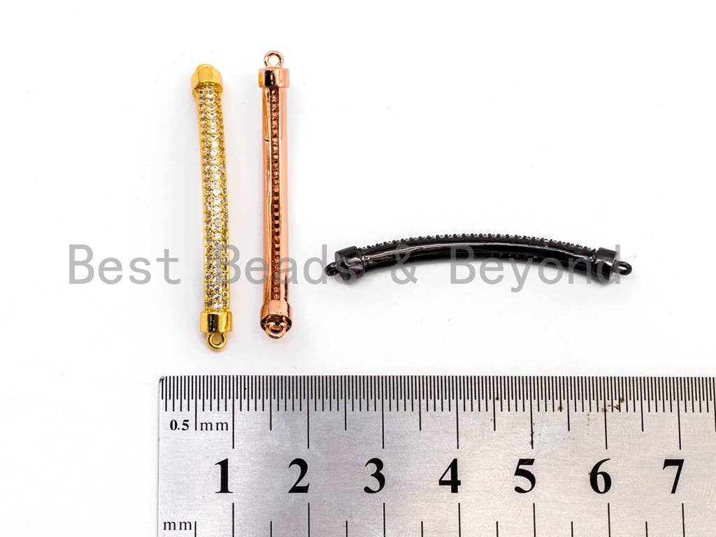 Clear CZ Micro Pave Curved Bar Connector, sku#M218