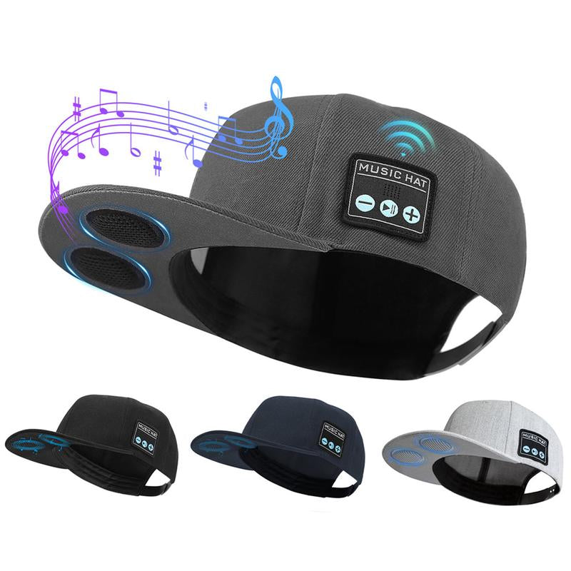 Wireless Bluetooth Sports Baseball Cap and Headphones, Breathable and Sweat-Proof Adjustable Headband Music Cap, High-Definition Microphone for Hands-Free Calling, Removable and Washable Sun-Protective Mesh Fabric.