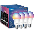 Tp-Link T& Tapo L535E(4-Pack) Smart Light Bulbs, 1100 Lumens High Brightness (75W Equivalent), Matter-Certified, 16M Colors Wifi Light Bulb, Dimmable, Works W/Siri, Alexa & Google Home,A19 E26