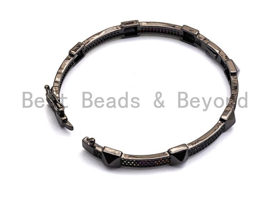 CZ Rivet Stud Bangle Bracelet, Sku#X40