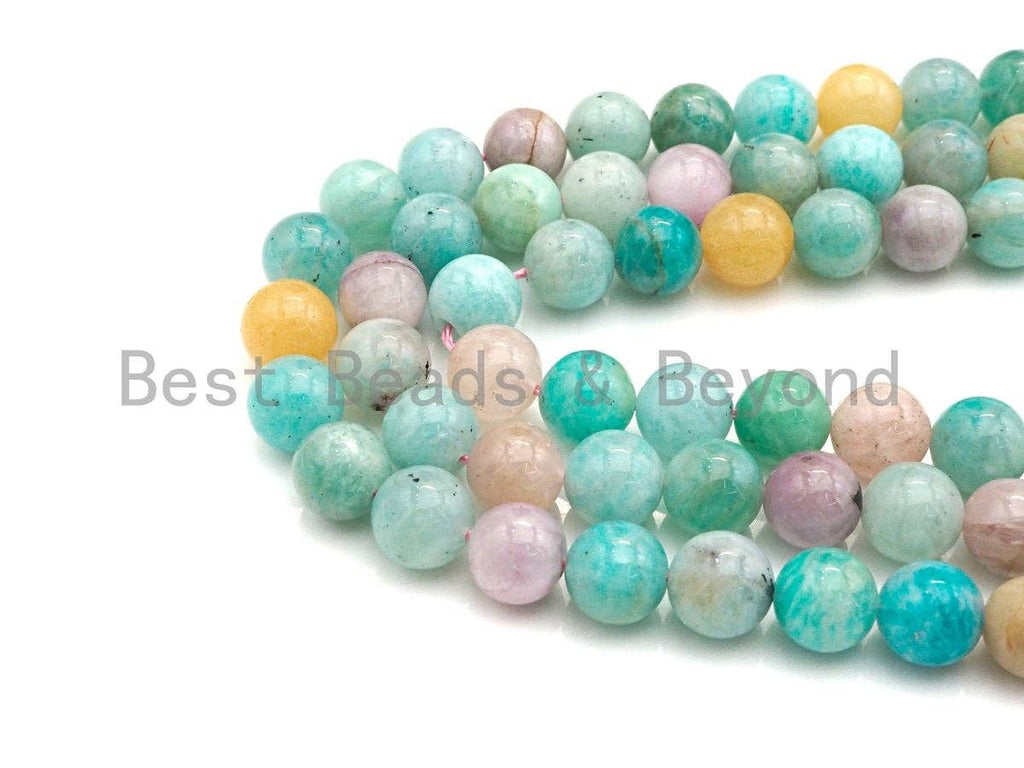 High Quality Morganite Amazonite Beads, 8mm/10mm/12mm Round Smooth Amazonite Beads, Sku#U801