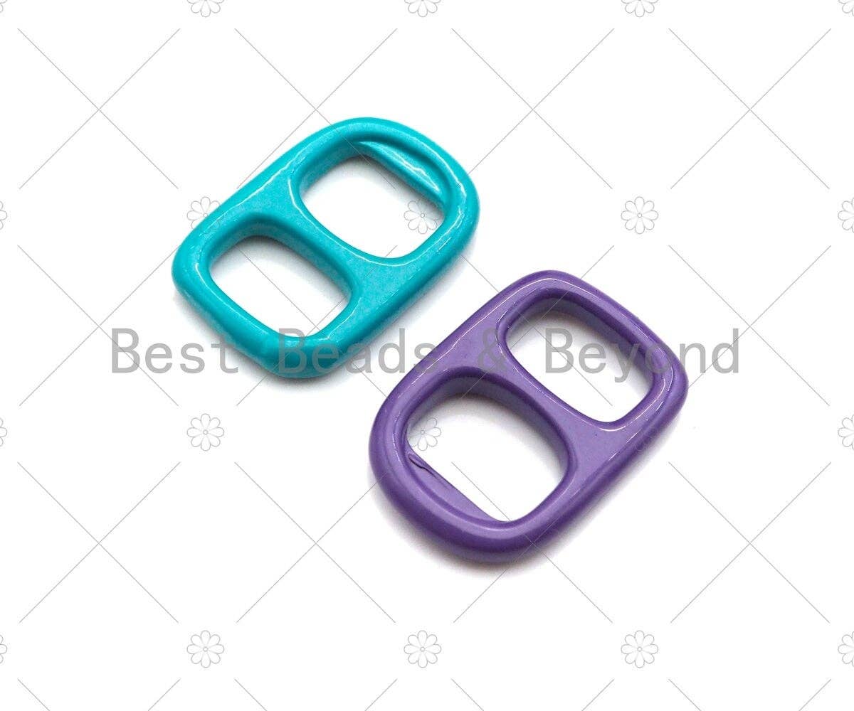 Colorful Enamel Soda Pop Tab Charm, 18K Gold Filled Soda Pull-tab Charm, Can Tab Pendant, Enamel Jewelry, 23x16mm,Sku#E541
