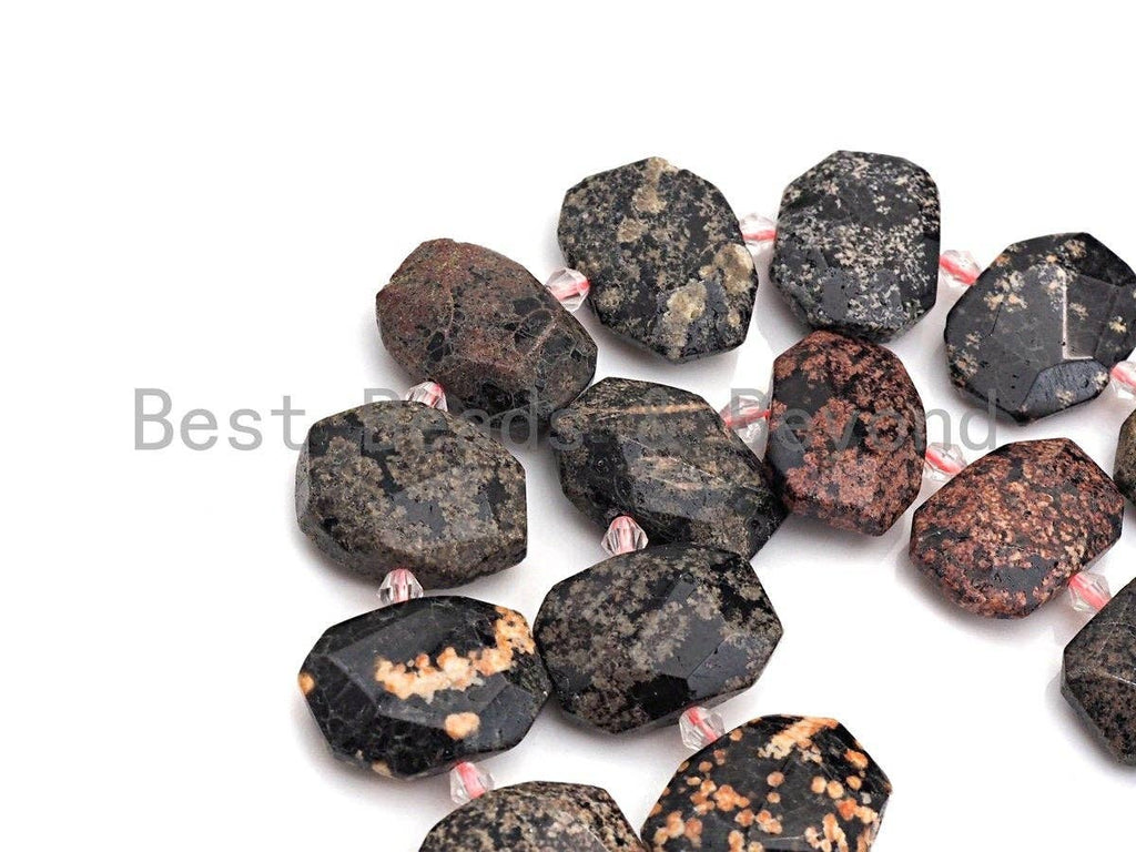 High Quality Natural Golden Snowflake Rectangle Faceted Beads, Natural Golden Snowflake beads, 16x22mm, sku#U659
