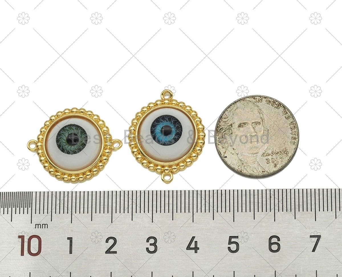 Enamel Evil Eye Connector, Sku#Z1424