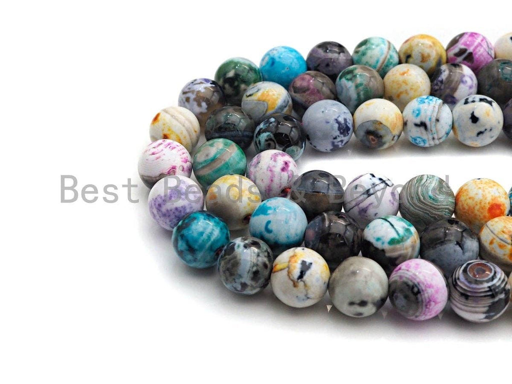 NEW Multicolor Natural Agate Beads, 12mm round agate beads, sku#U944