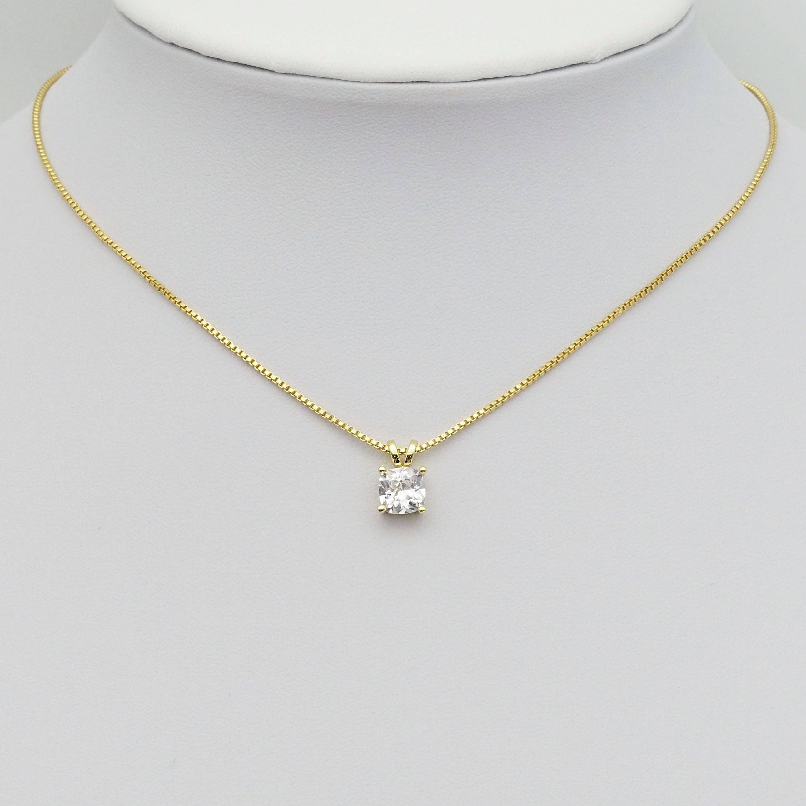 Gold Big Clear CZ Diamond Charm, Sku#LK867