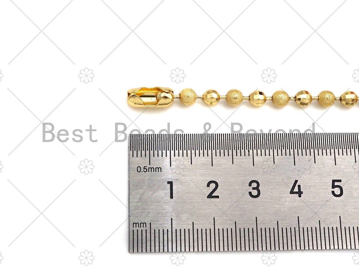 Mixed Matte and Shinny Gold 4mm ball Beads Necklace Bracelet with Lock, Gold Ball beads Necklace, Ball beads Bracelet Necklace set, sku#LD70