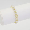 White Pearl Gold Adjustable Bracelet, Sku#B368