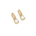 Big CZ Gold Hoop Earrings, Sku#LK833