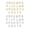 Gold Silver Clear CZ Initial Letter Charm, Personalized Charm, Sku#A364
