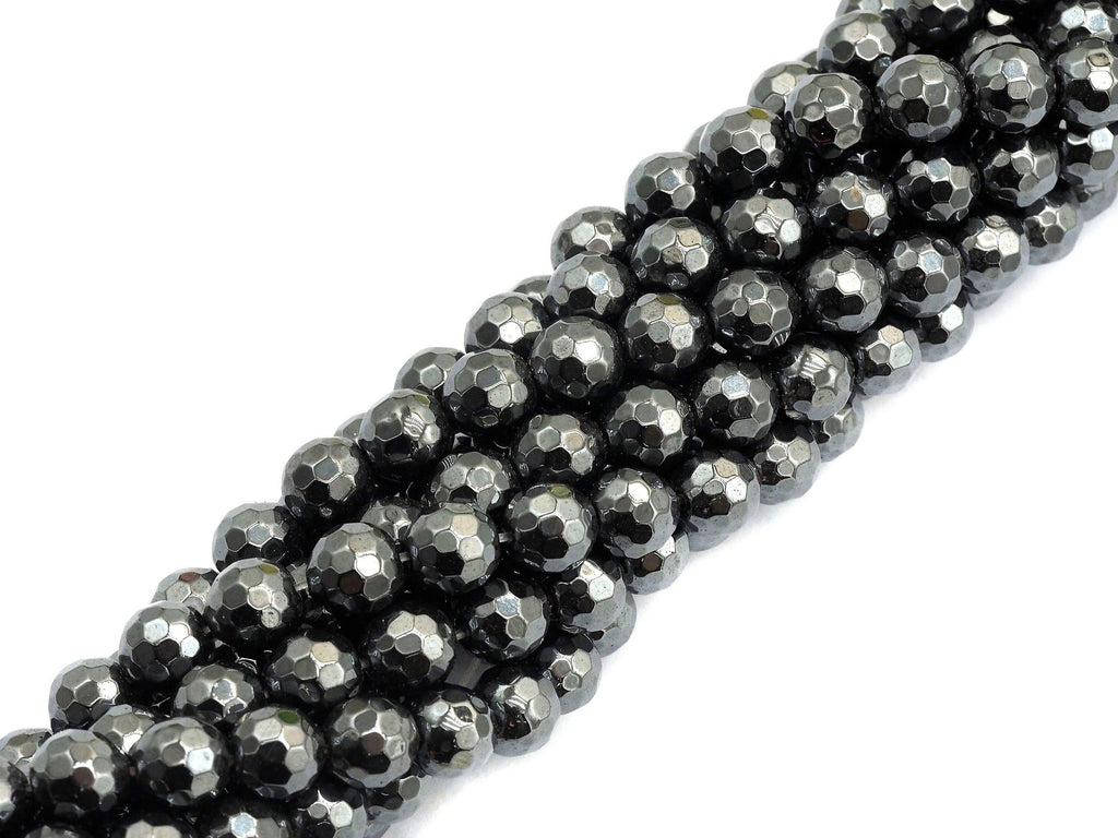 High Quality Natural Original Color Hematite Beads- Round faceted dark gray beads-2mm/3mm/4mm/6mm/8mm/10mm/12mm -15.5inch, SKU#S120