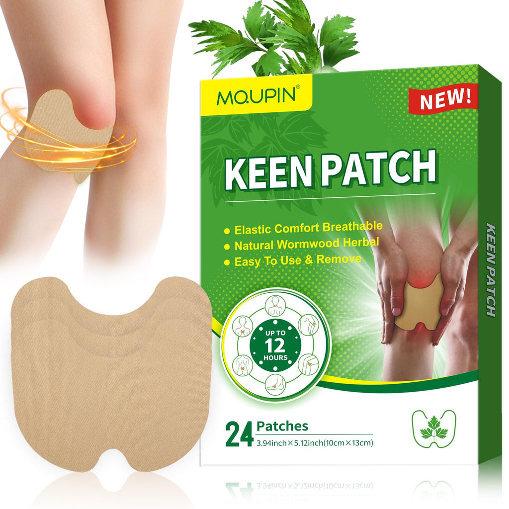 MQUPIN 24 patchs pour genoux, naturels, soulagement de la douleur au genou, patchs pour l'arthrite, patchs pour le soulagement de la douleur osseuse au genou, au dos, au cou et à l'épaule