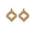 Gold Hot Pink Enamel Hollow Out Flower Charm, Sku#B181