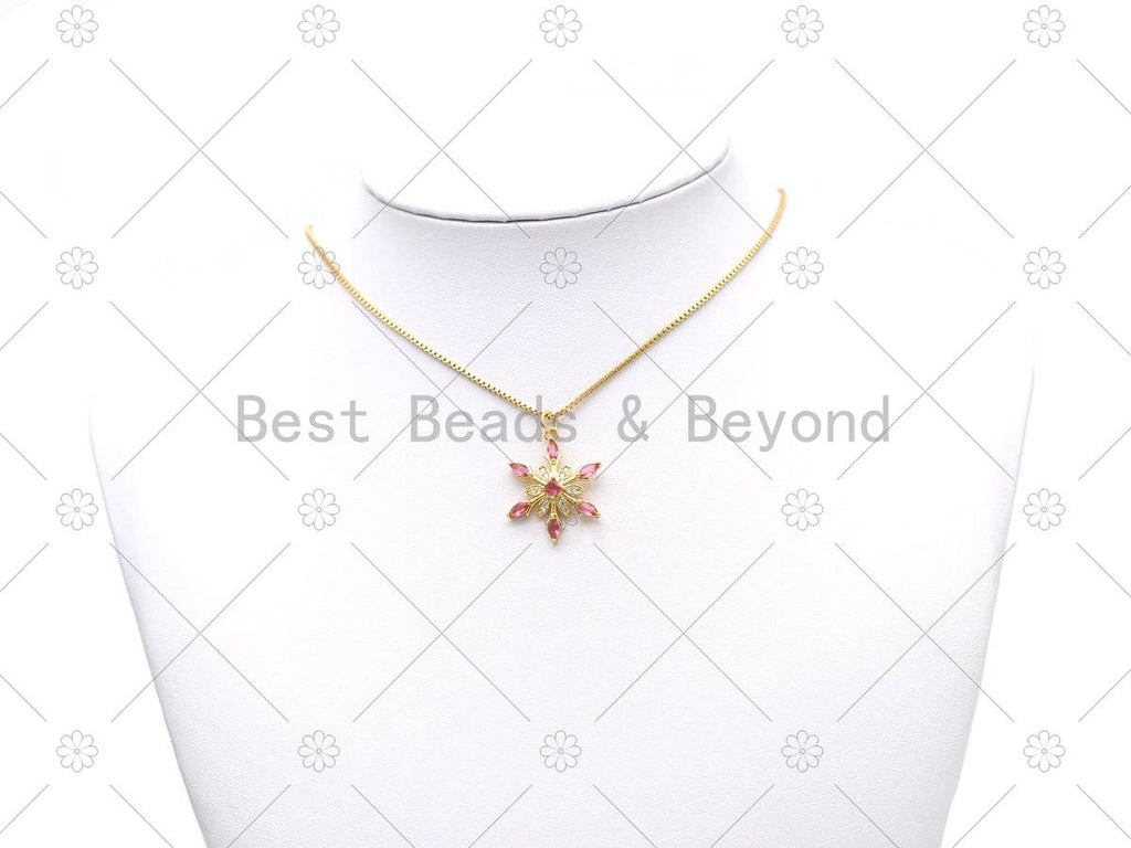 CZ Micro Pave Snowflake Shape Pendant, sku#Y565