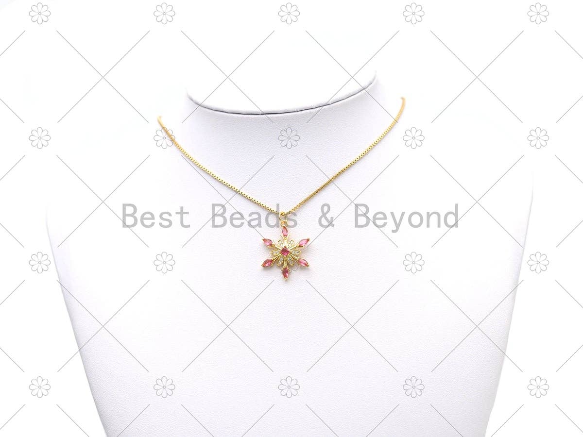 CZ Micro Pave Snowflake Shape Pendant, sku#Y565