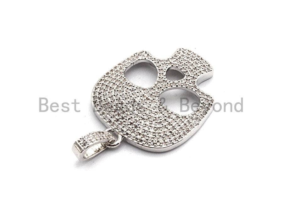 CZ Skull Pendant, Sku#F775