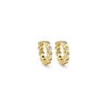 Gold Round CZ Small Huggie Earrings, Sku#Y848