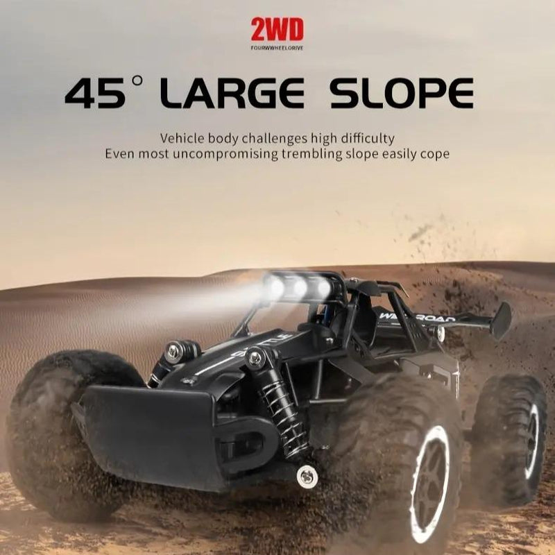 Alloy Remote Control Off-Road Vehicle, 1:16 Scale, 2.4Ghz Wireless Remote Control, Equipped with LED Headlights, Available in Black, Blue and Orange, with Shock Absorption Function.