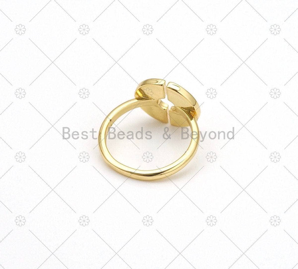 Colorful Enamel Fan Sunflower Adjustable Ring,Sku#Y542