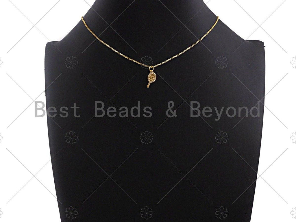 Clear CZ Micro Pave Tennis Racquet  Pendant/Charm, Tennis Sports Pendant Charm,7x15mm,sku#Y254