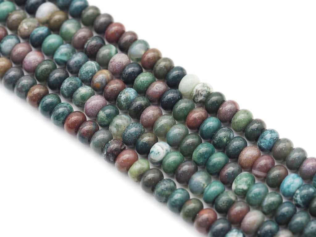 Genuine Indian Agate Rondelle Smooth Beads, Sku#U1406