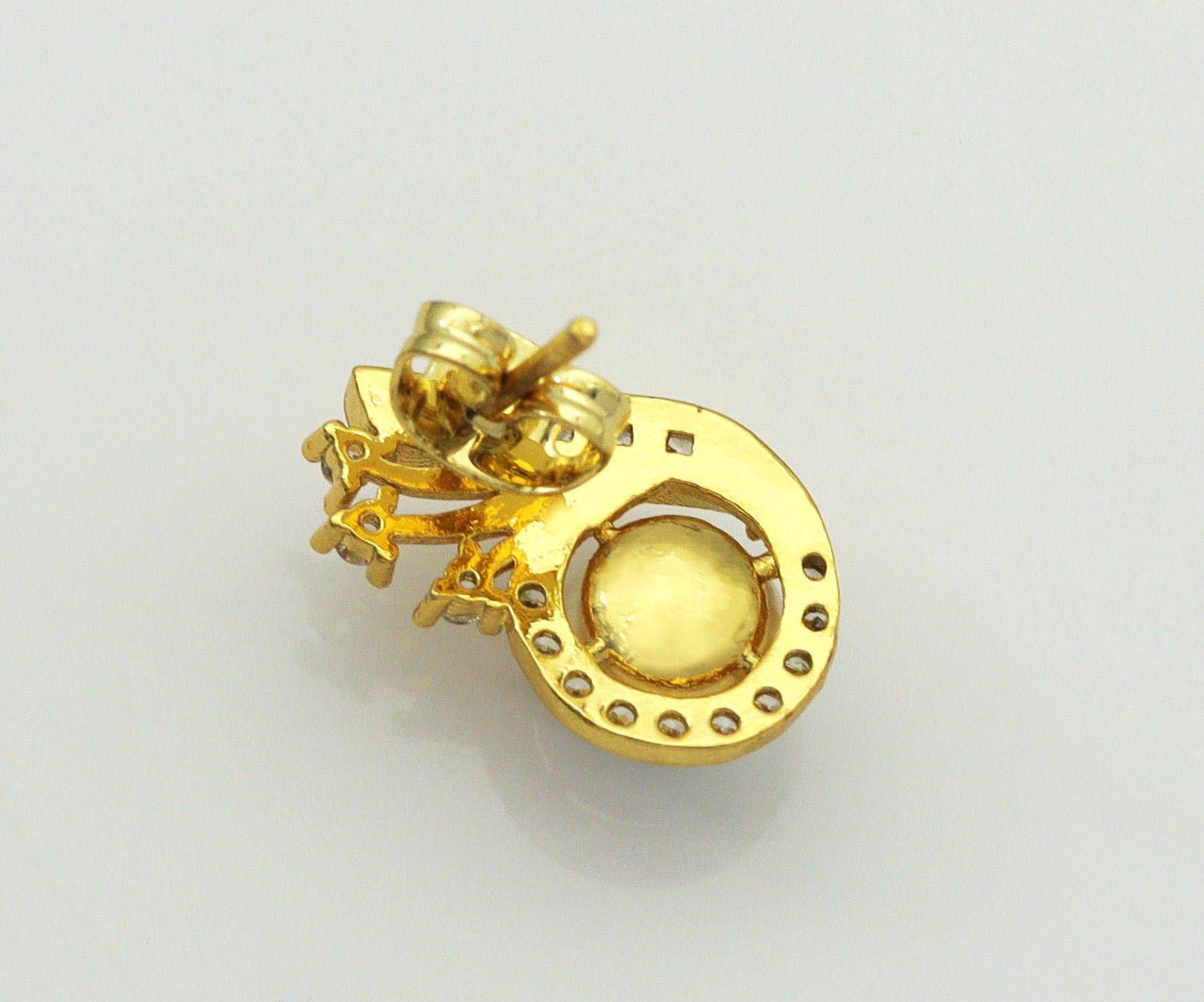 CZ Mother of Pearl Stud Earrings, Sku#LD257
