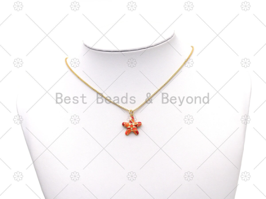 Colorful Enamel Five Point Star Shape Pendant,18K Gold Filled Star Charm, Necklace Bracelet Charm Pendant, Sku#Y559