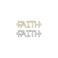 Gold Clear CZ Faith Word Connector Charm Pendant, Sku#A358