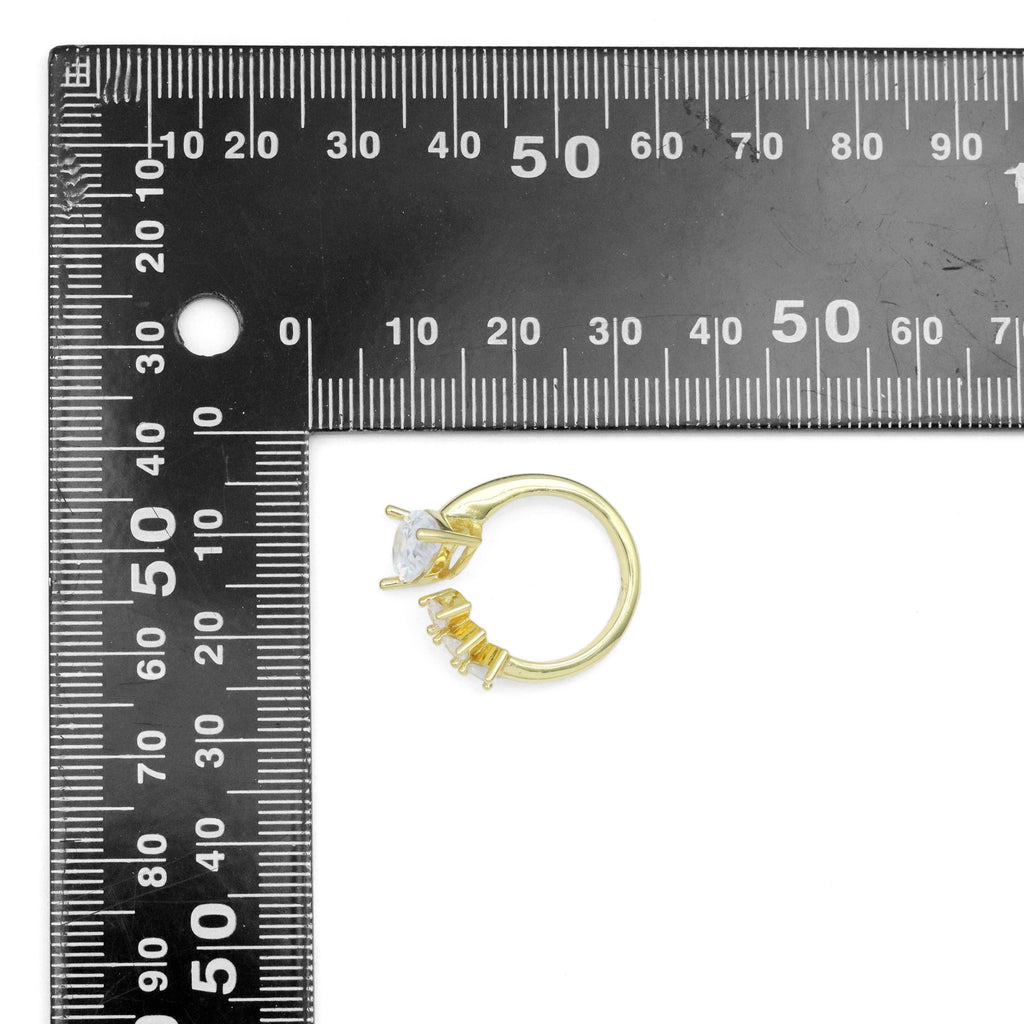 Clear Tearrdrop CZ Adjustable Ring, Sku#A340