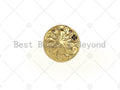 CZ Micro Pave Black CZ Square Pattern On Round Coin Shape Pendant, Dainty Gold Medallion Pendant,17mm, Sku#LK24