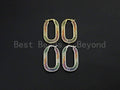 Colorful CZ Huggies Oval Shape Loop Earrings,  Sku#J248