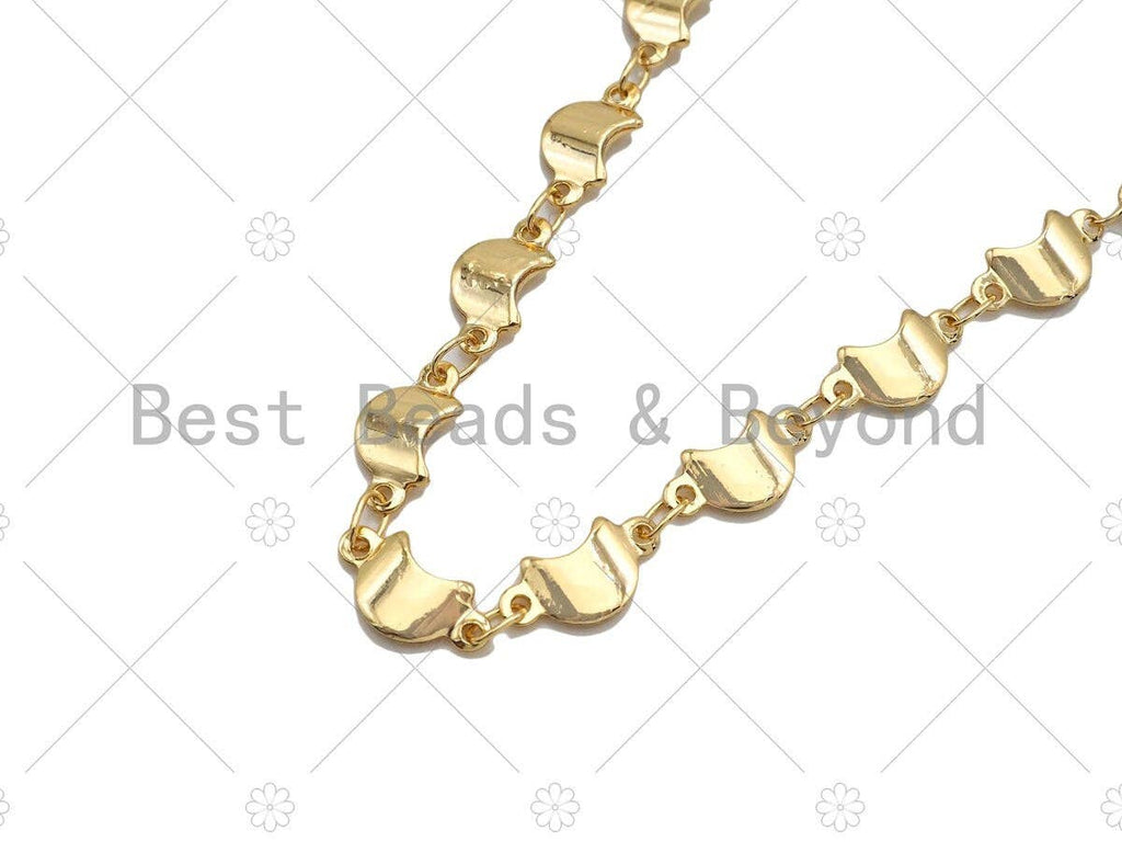 6x10mm Dainty Moon Link Chain by Yard, sku#M368