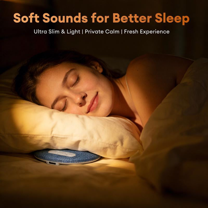 HYUNDAI S1 Ultra-Thin Bluetooth Pillow Speaker with Bluetooth 6.0, Soft Immersive Sound Field, Pillow CD Player for Bedtime Music & Audiobooks, Headphone-Free Sleep Speaker, Compatible with Android & Ios