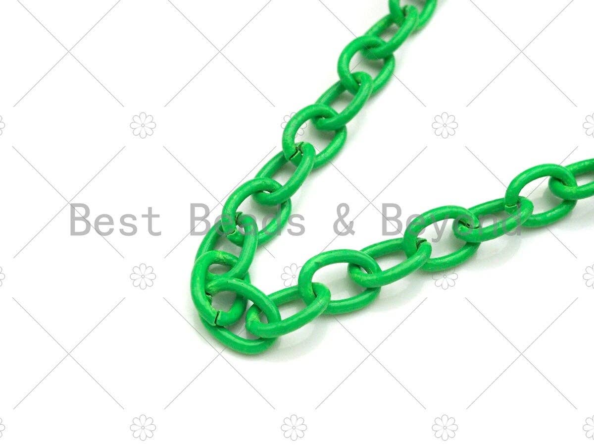Enamel Metal Oval Link Chain by Yard, Enamel Pop Chain, Oval Link Enamel Metal Necklace Chain, Wholesale Enamel Chain,7x10mm, sku#M404