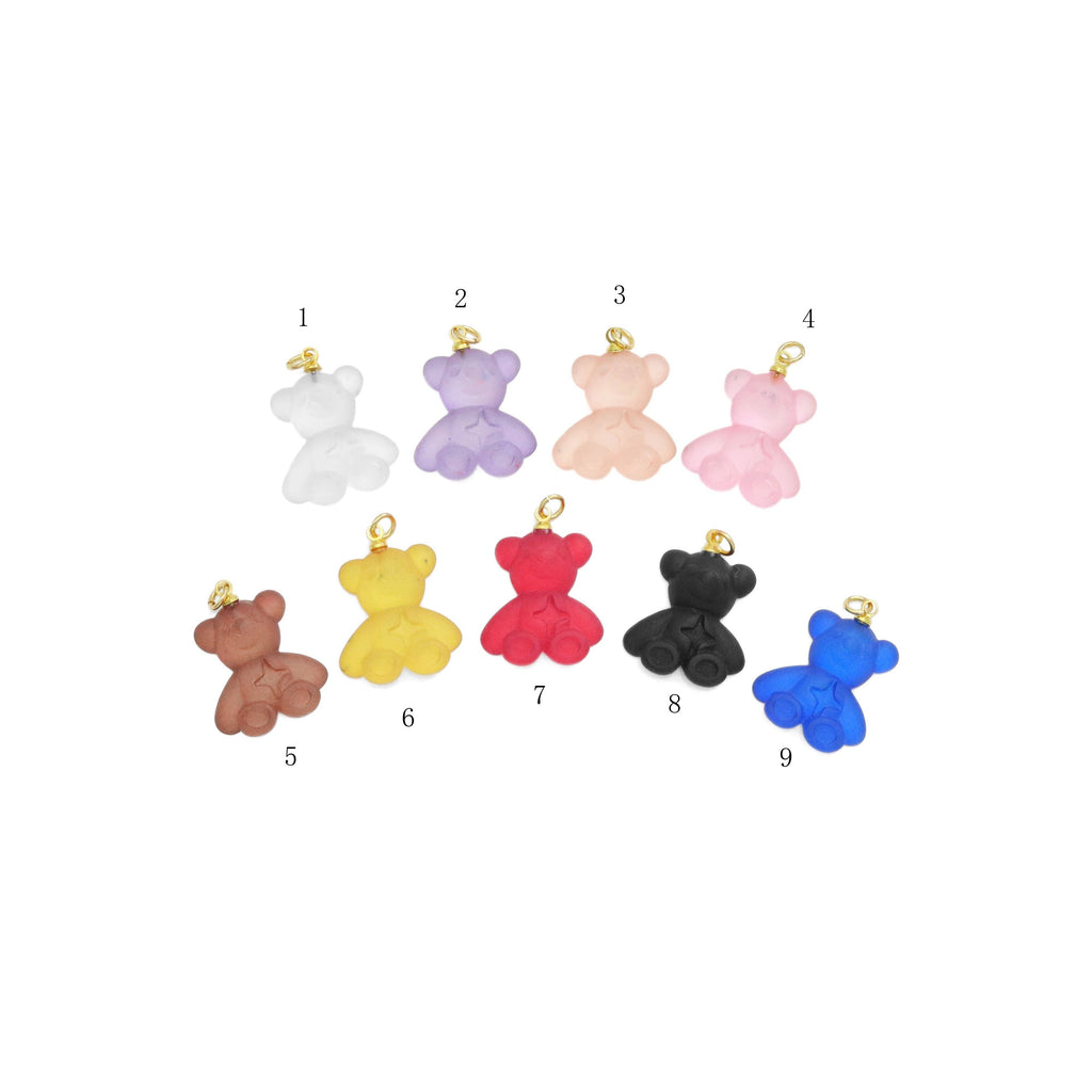 Colorful Teddy Bear Pendant Charm, Sku#FH226