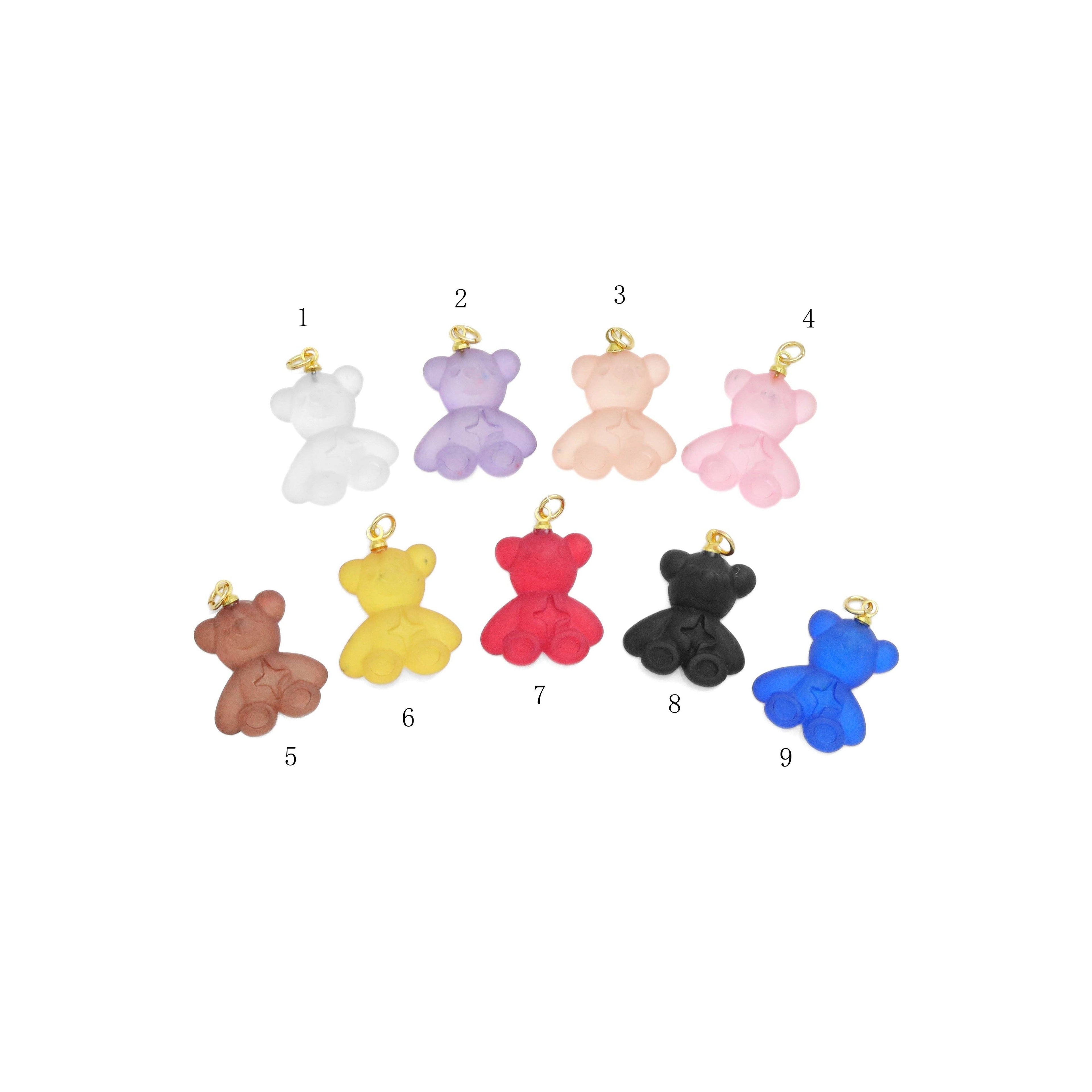 Colorful Teddy Bear Pendant Charm, Sku#FH226