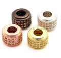 9x7mm CZ Large Hole Cylinder/Drum Barrel Micro Pave Beads, Cubic Zirconia Big Hole Spacer Beads, Large Hole Spacer, sku#G124