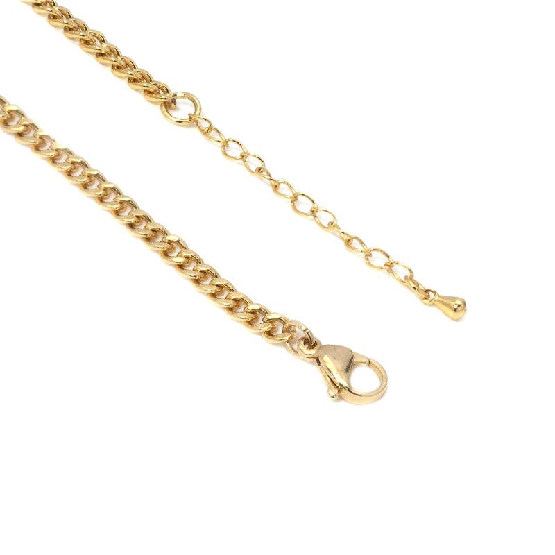 Gold thin cuban chain Butterfly Necklace,sku#LD395