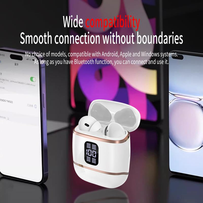 [4 Pods] 2-In-1 J40 Wireless Earbuds | 2 Pairs in 1 Case | Perfect for Couples & Gifting | 120H Battery - Black/White