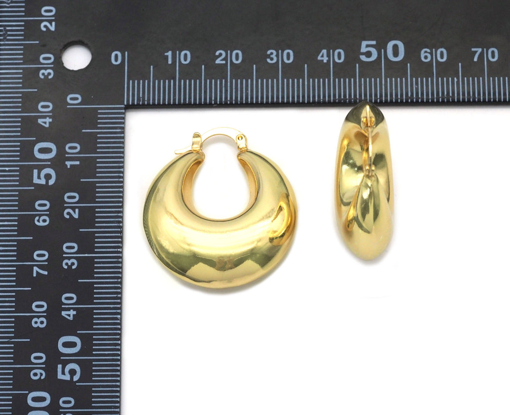 Statement Chunky Geometric Hoop Earrings, Oval Earrings, Sku#J364