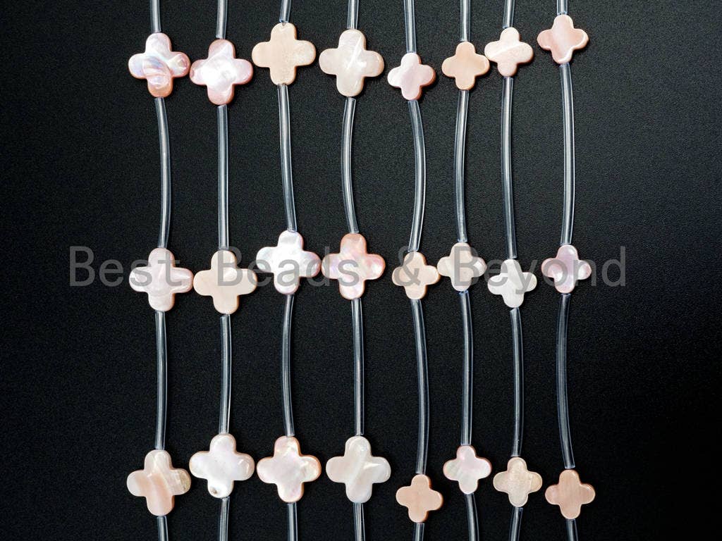 1/10pcs Natural Mother of Pearl QUATREFOIL beads, 8/10/14mm Pink Pearl Four-leaf CLOVER Beads, Pearl Shell Beads, SKU#T98