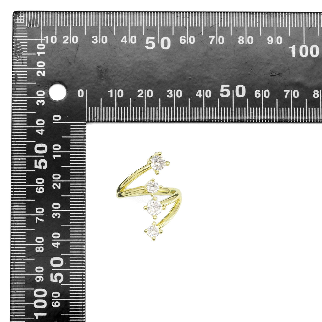 Four Diamond in a Row Wrap Ring, Sku#LX415
